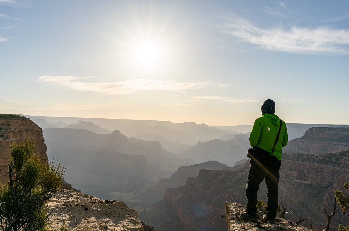 2021 April Standing on the South Rim of the Grand Canyon near Mescalero Point